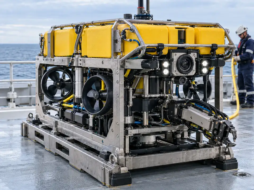 Inspection ROV on a vessel deck